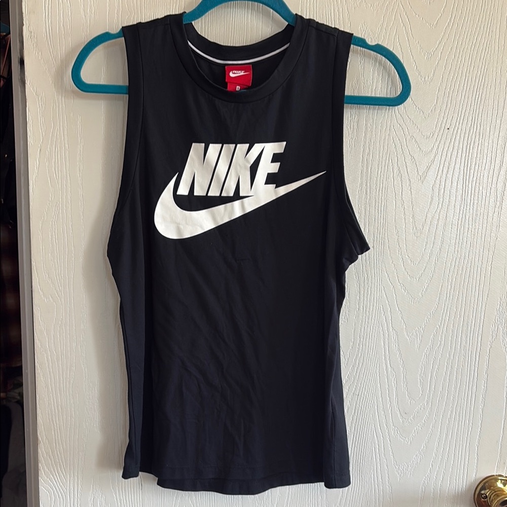 Nike Black Tank Top with White Logo
